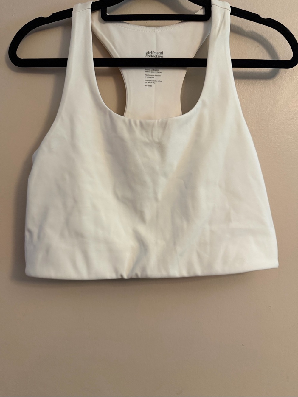 girlfriend collective White Scoop Neck Sports Bra